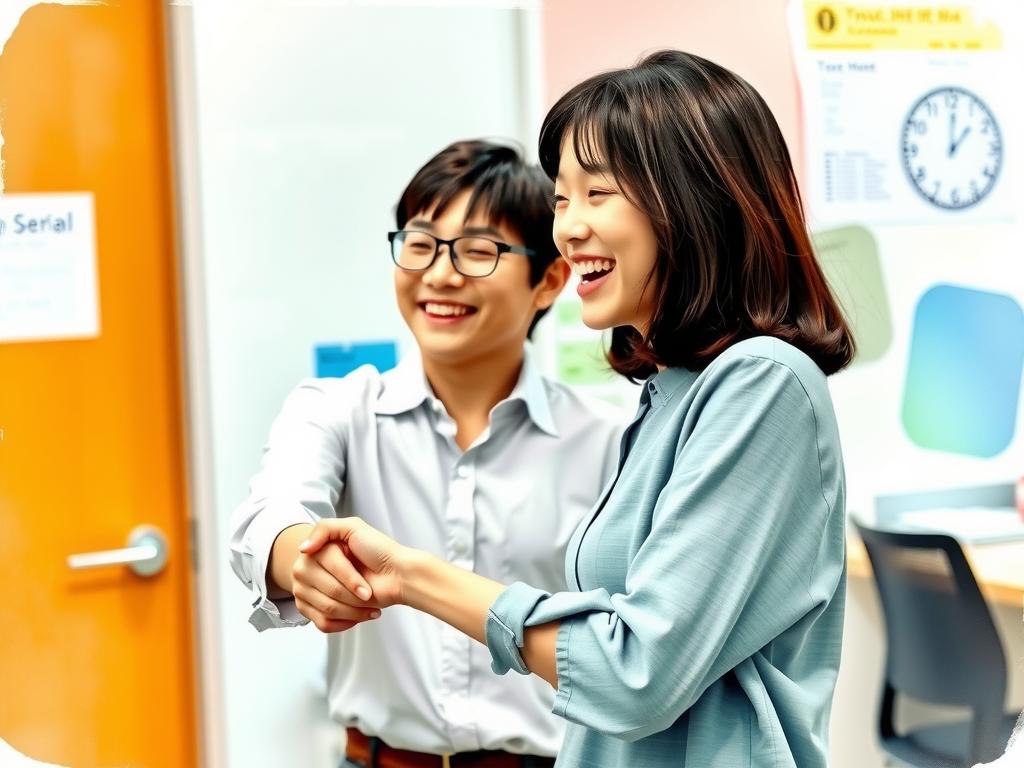 Hình ảnh niềm vui khi nhận được công việc đầu tiên