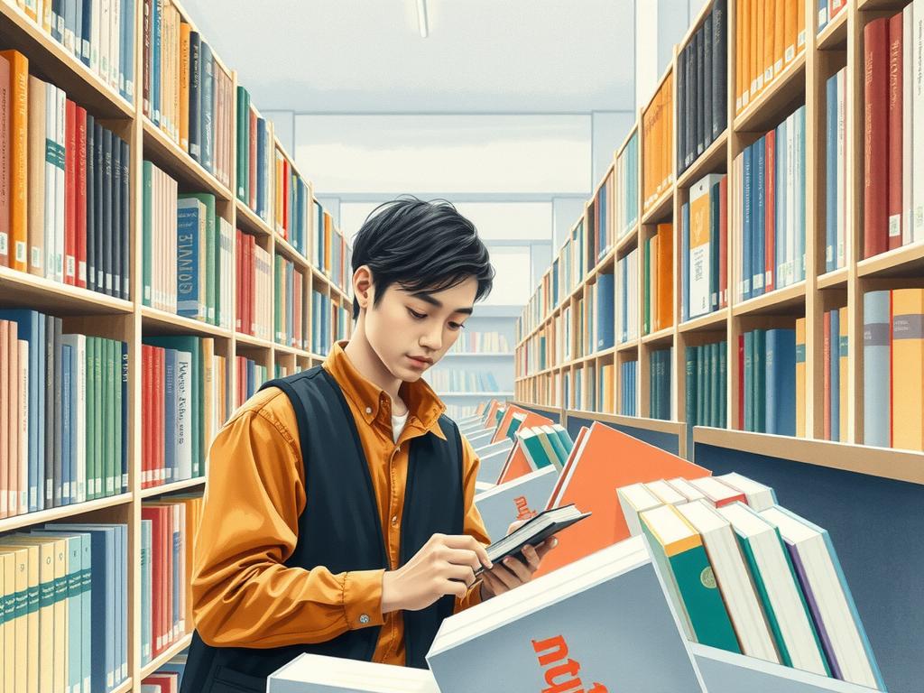 Học sinh phụ việc tại cửa hàng sách