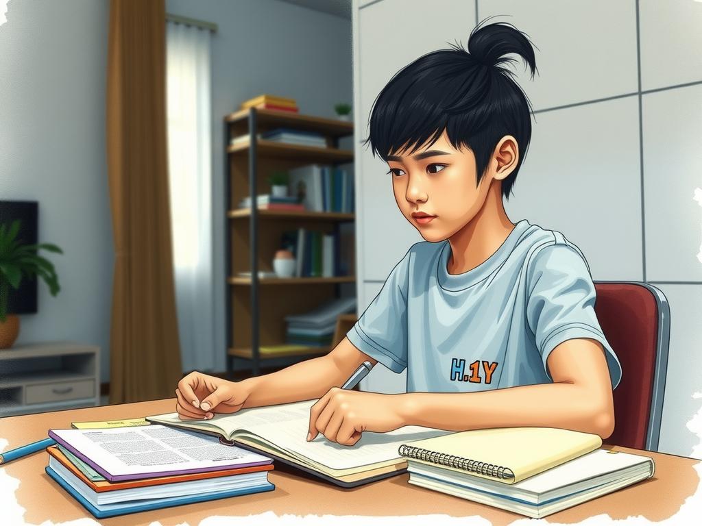 Học sinh tự học tại nhà trước kỳ thi đại học