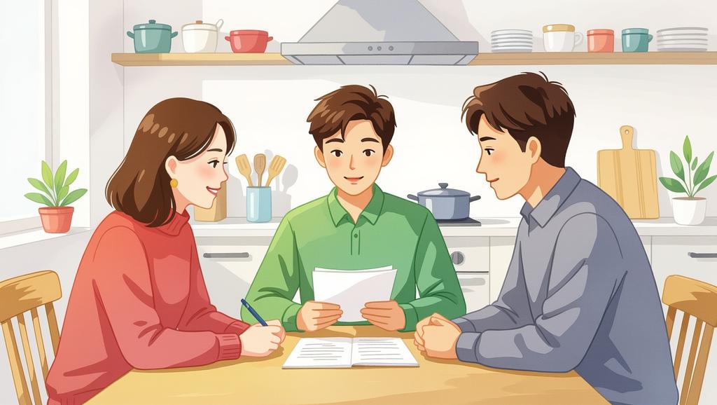 Phụ huynh lắng nghe con cái về lựa chọn ngành học