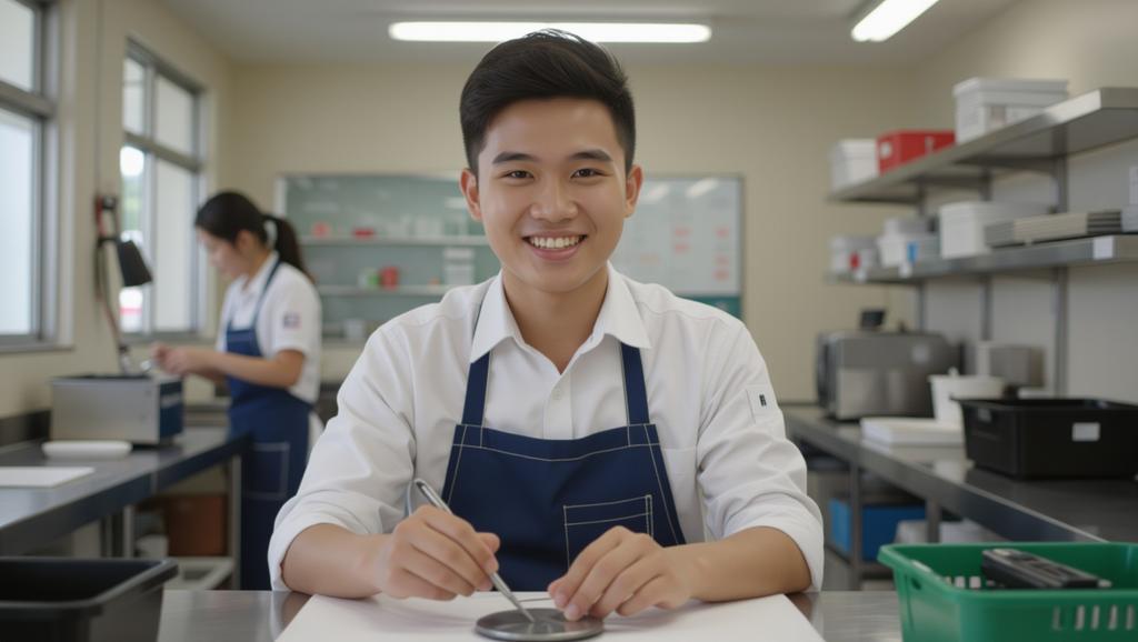 Bức ảnh về học viên tham gia hoạt động thực tế trong các ngành nghề Nhật Bản, khơi dậy cảm hứng để chọn lĩnh vực phù hợp cho sự nghiệp.
