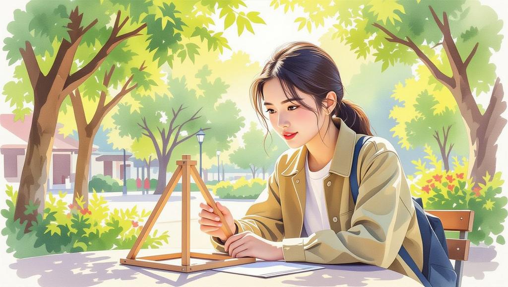 Hình ảnh tam giác vuông trong bối cảnh thực tế, hỗ trợ học sinh khám phá ứng dụng của hệ thức lượng trong cuộc sống hàng ngày.