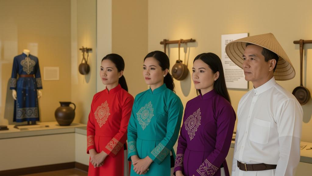 Khách tham quan khám phá các hiện vật dân tộc học, học hỏi về lịch sử và bản sắc văn hóa đa dạng của Việt Nam tại bảo tàng.